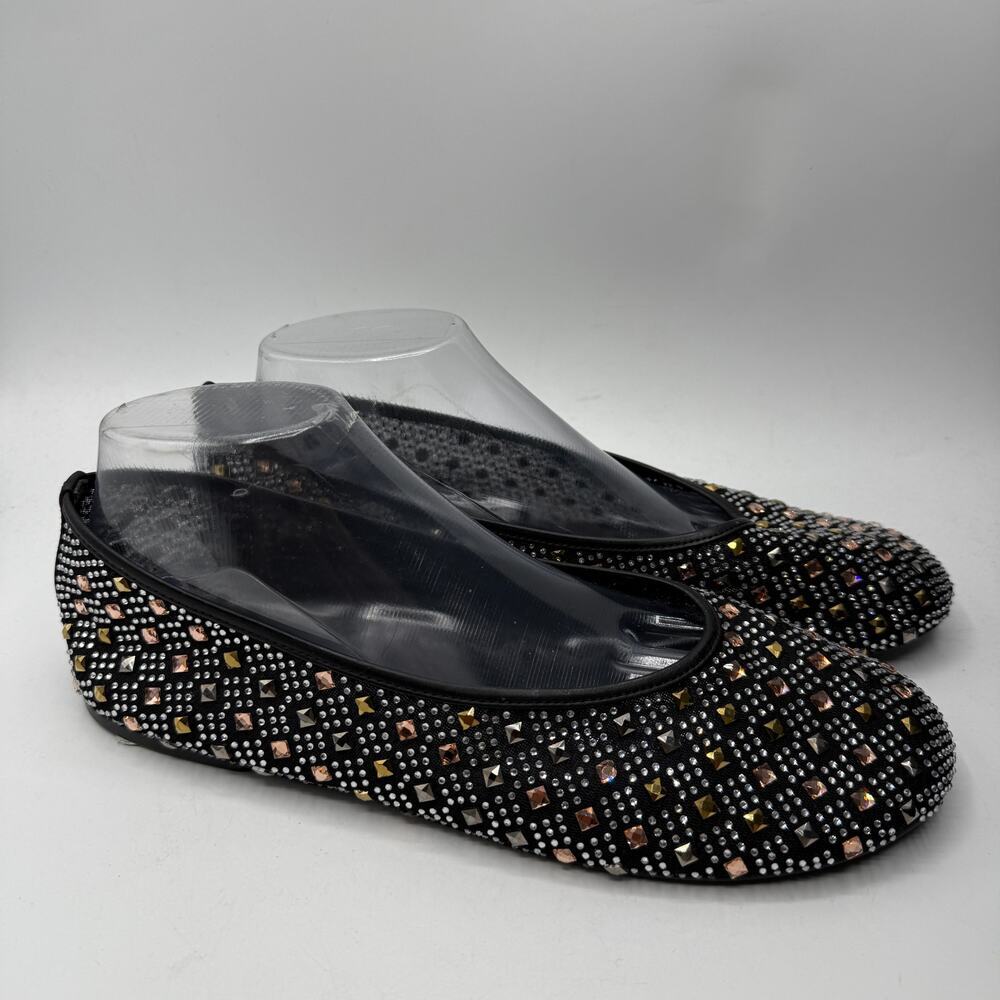 Anthropologie Women's Glitz Mesh Flats Shoes Black Size 10 - Picture 10 of 12